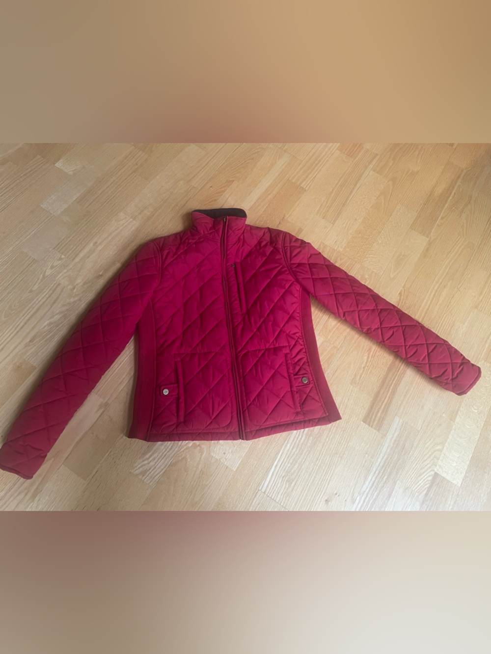 Quilted Red Women's Jacket - Classic Zip Front - Lauren By Ralph Lauren